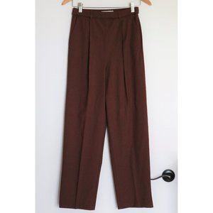 Brown Pleated Straight Leg Trouser Dress Pant NWOT